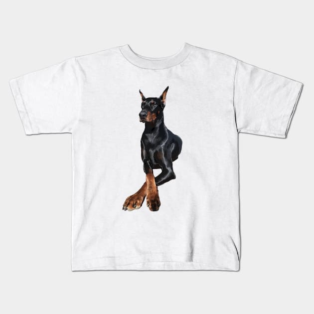 Doberman Dog Dobermann Pinscher Kids T-Shirt by ElegantCat